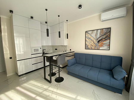 Кухня на заказ KBS-11 с барной стойкой