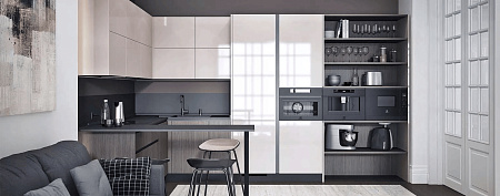 Кухня на заказ KBS-3 с барной стойкой