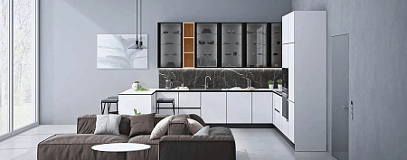 Кухня на заказ KBS-4 с барной стойкой