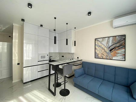 Кухня на заказ KBS-11 с барной стойкой