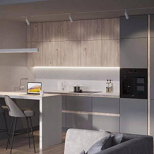 Кухня на заказ KBS-1 с барной стойкой