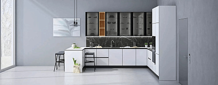 Кухня на заказ KBS-4 с барной стойкой